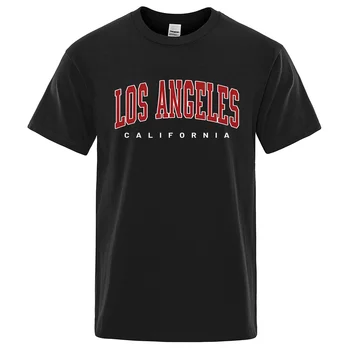 Los Angeles, California Street Natisnjeni Tshirt Moški Modni Cotton Tee Oblačila Visoke Kakovosti Dihanje Tshirt Poletje Prevelik Vrhovi