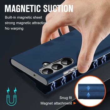 Luksuzni PU Usnje Magnetni Sesalna Telefon Pokrovček za Samsung Galaxy S24 Ultra S23 Plus S21 S22 Primeru Opora z za Kartico sim