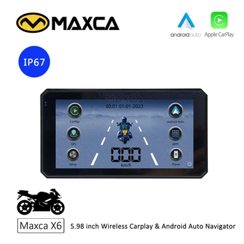 MAXCA X6 Motocikel Navigator Z Apple Carplay Android Auto Zaslon na Dotik IP67 Nepremočljiva