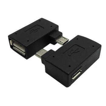 Micro Adapter USB 2.0 Ženski Moški Mikro OTG Napajanje 2018 Vratih 90 Stopinj v Levo 90 Desno pod Kotom USB OTG Adapterji