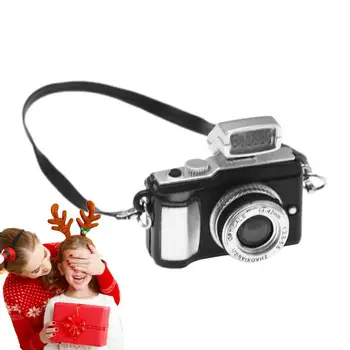 Mini Kamera Za Otroke Lutke Miniaturni SLR Fotoaparat z Bliskavico Rekvizitov, Starinski Fotoaparat Model Lutka dodatna Oprema Mini Dekoracijo