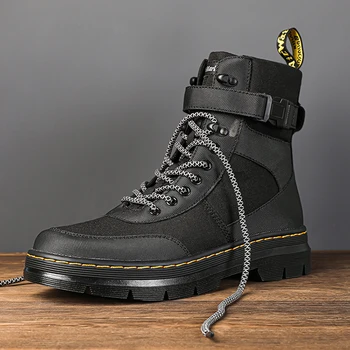 Moški čevlji za jesen in zimo plus velikost priložnostne usnjeni čevlji modni Britanski anti slip debel edini visoki vrh prostem čevlji