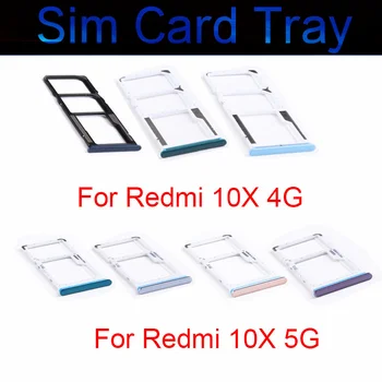 Pladenj za Kartico Sim Za Xiaomi Redmi 10X 4G 5G Reže za Kartico SIM Kartica Sim Odtisov Imetnika Adapter Flex Ploski Kabel Zamenjava rezervnih Delov