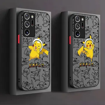 Pokemon Pikachu Primeru Telefon za Samsung Galaxy Note 20 Ultra 10 Plus 8 9 S21 S23 Ultra S20 FE S22 S20 Kritje Odbijača TPU Mat
