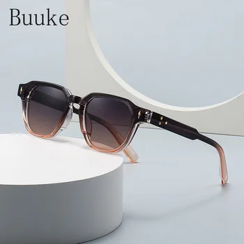 Retro Kvadratnih sončna Očala Ženske Modne blagovne Znamke Oblikovalec Gradient Odtenki UV400 Moški Trendi Kovice Punk sončna Očala