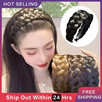 Ročno Elegantno Fishbone Pletenic Dekle Moda Glavo Glavo Potrebujejo Womens Pribor Za Lase Lepe Simulacije