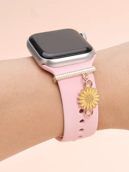 Srčkan Rumeno Klovn Daisy Gledal z Okrasni Obroč za Smart Apple/Xiaomi Silikonski Watch Trak Nakit Dodatki