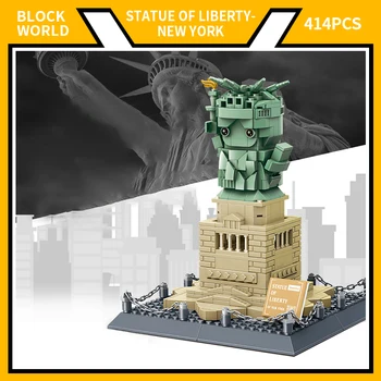 Svet Arhitekture Modela Stavbe Q Različico Kip Svobode Plastičnih Blokov, Igrače za Otroke, Darilo za Rojstni dan