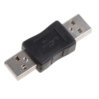 USB 2.0 Moški na USB 2.0 Moški Adapter, USB2.0 Pretvornik Spojnik Podaljšek Podaljšek Priključek Converter, Črna