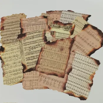 Vintage Partitura Pismo Spali Znamke, Dekorativni Material Papir Retro Cvet Ozadju Papir Dekor Scrapbooking Journaling