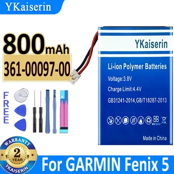 YKaiserin Baterije 361-00097-00 800mAh Za GARMIN Fenix 5 Fenix5 Bateria + Skladbo Kode