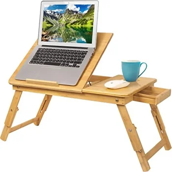 Zložljivi Laptop Desk za Posteljo Prenosni Računalnik Pladenj za Kavč Tabela za Pisanje 4 Koti Nastavljiv Laptop Mizo s Skodelico Imetnika