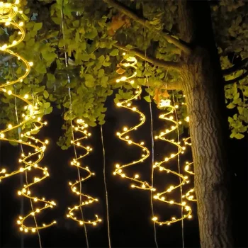 Zunanji Spirala Rattan Trte Veje Luči 75 CM Božič Rastlina, Drevo, Veja, ki Visi Garland Svetlobe svate Pravljice Niz Svetlobe
