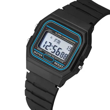 Šport LED Digitalne Ure za Moške Preprost, Majhen trg Izbiranje Elektronski Watch Silikonski Trak Moda Priložnostne Mens Watch montre homme